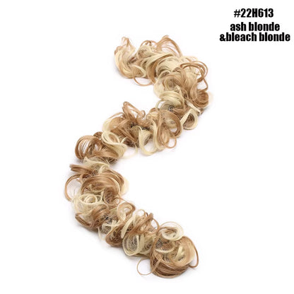 Synthetic Women Chignon Messy Hair Bun Scrunchy Hair Bun Rubber Band Hairband Hairpiece Updo Chignon Donut Roller