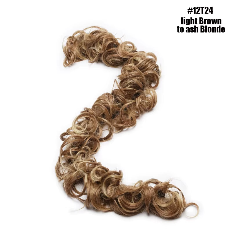 Synthetic Women Chignon Messy Hair Bun Scrunchy Hair Bun Rubber Band Hairband Hairpiece Updo Chignon Donut Roller