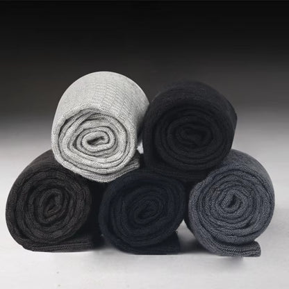 10 Pairs/Lot Men'S Bamboo Fiber Socks 2025 New Compression Autumn Long Black Business Casual Man Dress Sock Gift plus Size 42-45