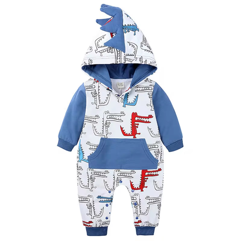 Newborn Baby Boys Clothes Autumn Baby Boys Clothing Tracksuit Dinosaur Modeling Cartoon Baby Rompers Baby Girls Jumpsuit
