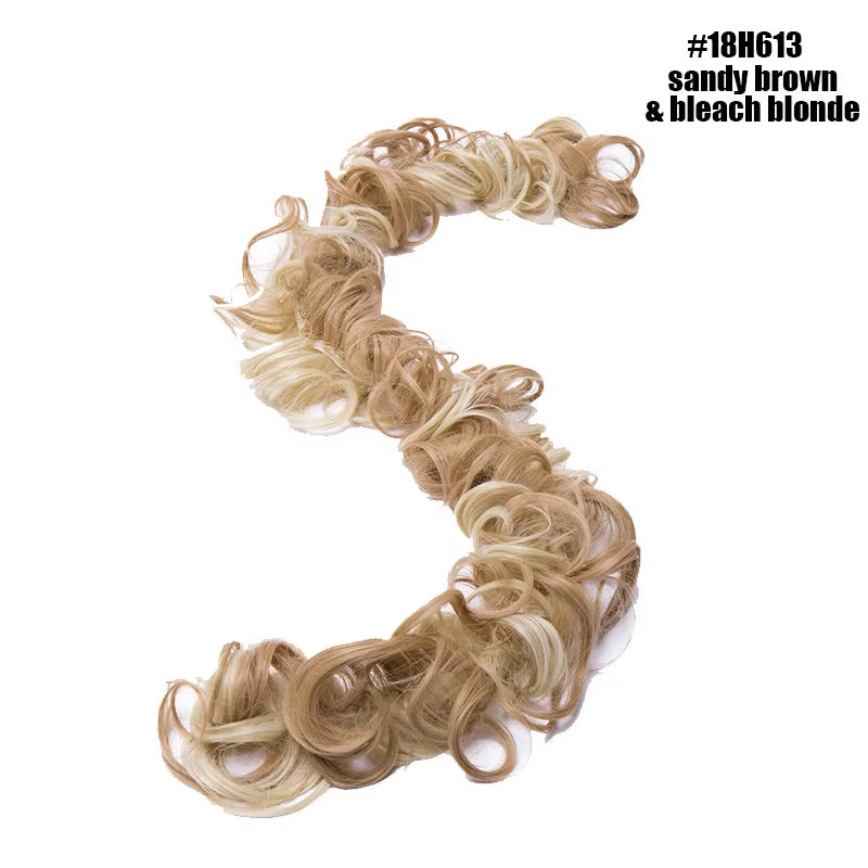 Synthetic Women Chignon Messy Hair Bun Scrunchy Hair Bun Rubber Band Hairband Hairpiece Updo Chignon Donut Roller