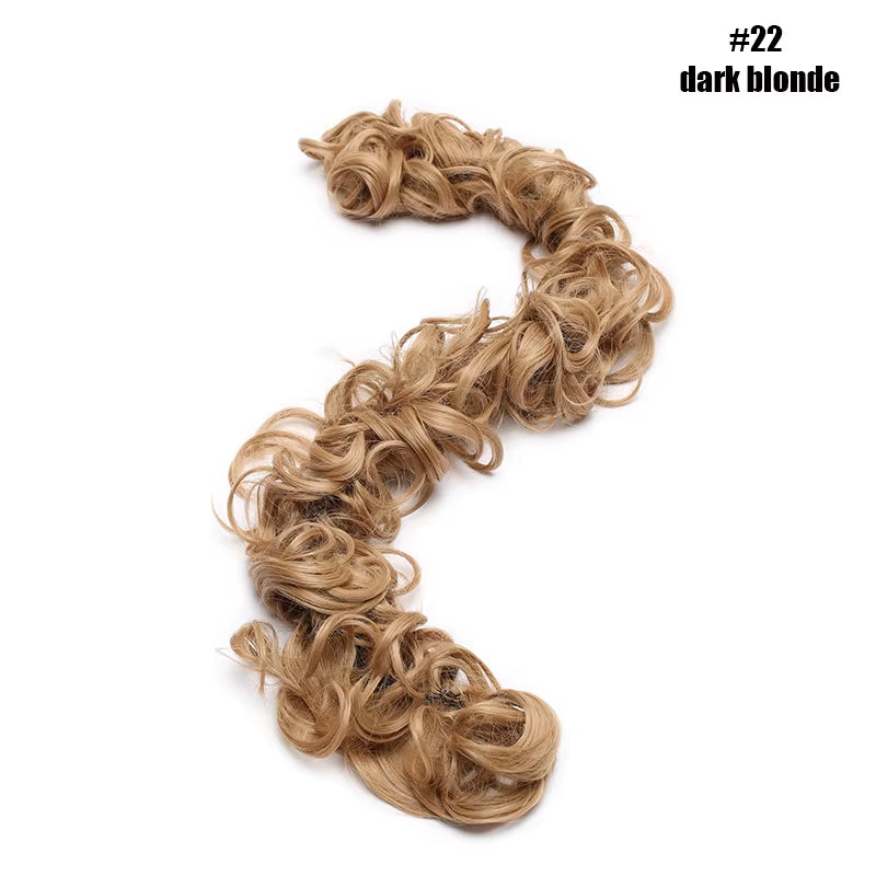 Synthetic Women Chignon Messy Hair Bun Scrunchy Hair Bun Rubber Band Hairband Hairpiece Updo Chignon Donut Roller