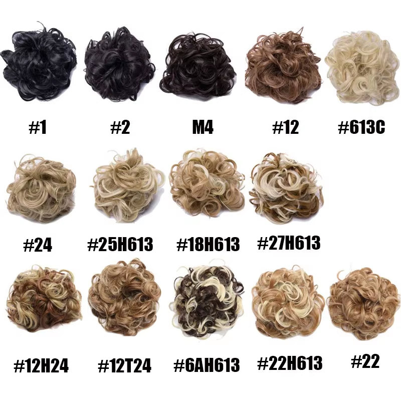 Synthetic Women Chignon Messy Hair Bun Scrunchy Hair Bun Rubber Band Hairband Hairpiece Updo Chignon Donut Roller