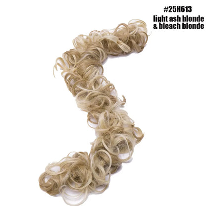 Synthetic Women Chignon Messy Hair Bun Scrunchy Hair Bun Rubber Band Hairband Hairpiece Updo Chignon Donut Roller