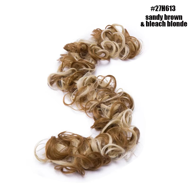 Synthetic Women Chignon Messy Hair Bun Scrunchy Hair Bun Rubber Band Hairband Hairpiece Updo Chignon Donut Roller