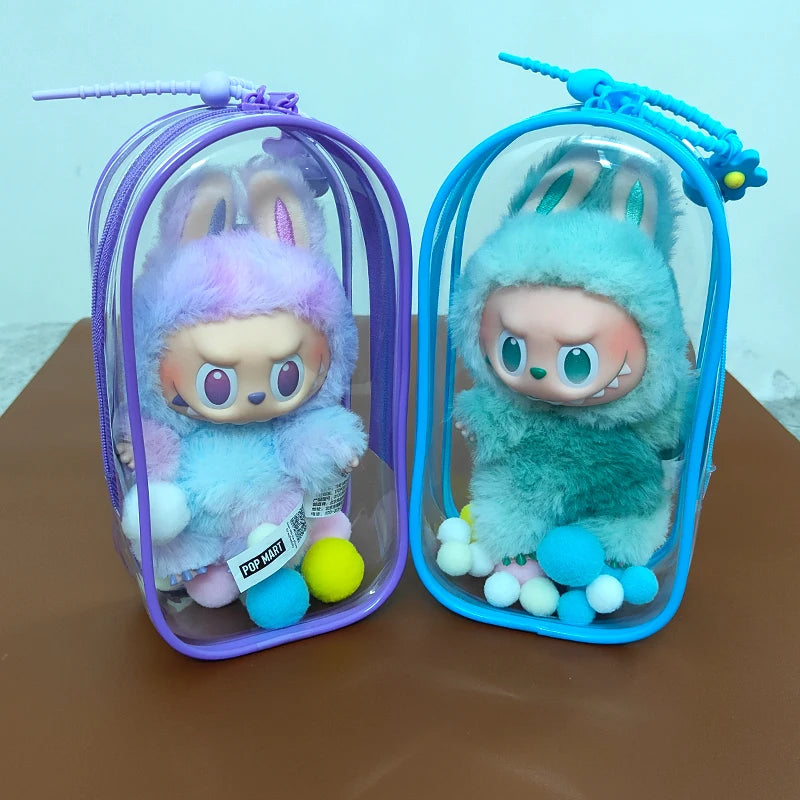 Clear Outdoor Bag for 18Cm Cartoon Plush Dolls AC Toys Transparent Mini Kawaii Pouch for Keychain Doll Anime Figure Garage Kit
