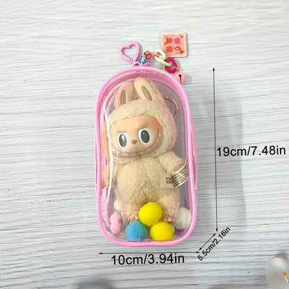 Clear Outdoor Bag for 18Cm Cartoon Plush Dolls AC Toys Transparent Mini Kawaii Pouch for Keychain Doll Anime Figure Garage Kit