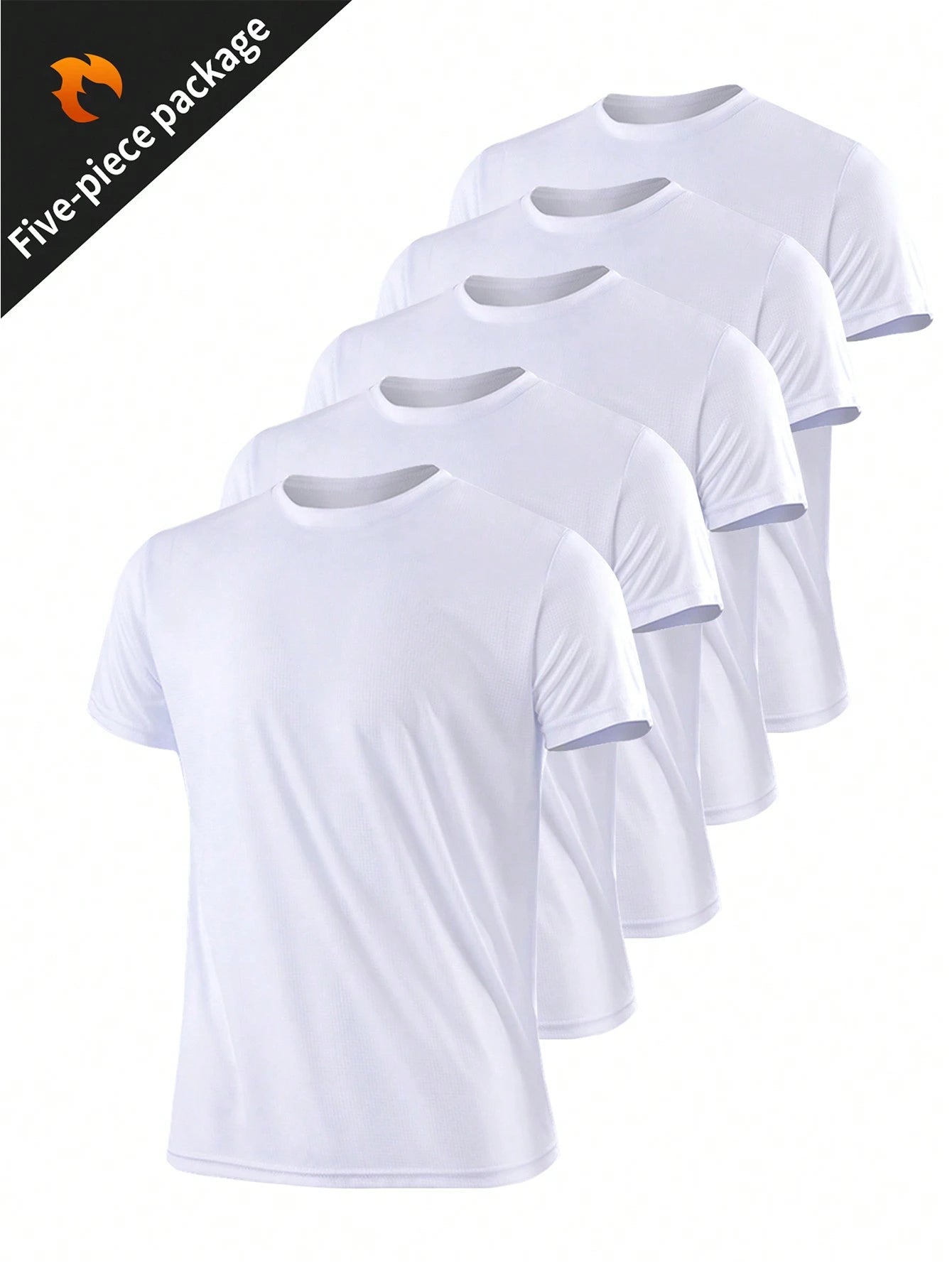 5Pcs Men Sports T-Shirts, Running Tops, Loose Fit Workout Clothes, Outdoor Sportswear